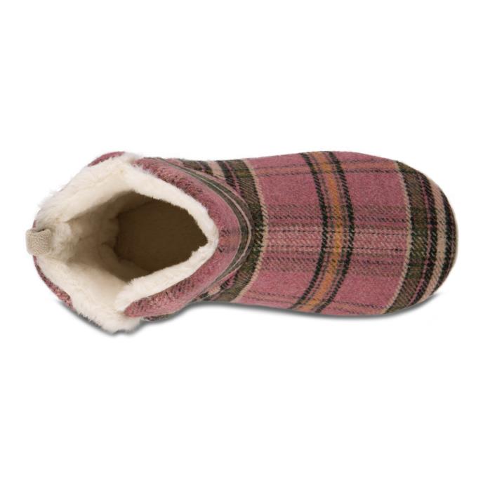 totes toasties® Ladies Tartan Check Boot Slippers Pink Extra Image 5